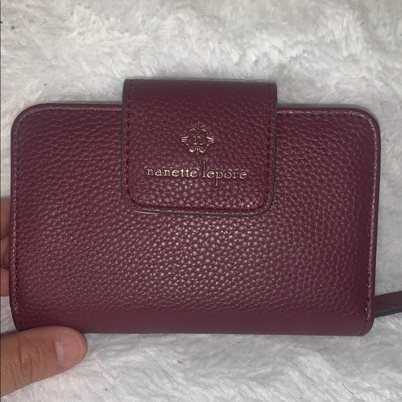 NWOT Nanette Lepore Deep Red Textured Wallet - Picture 6 of 8